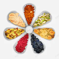手绘花朵形状坚果果盘插画 元素 免抠png 设计图片 免费下载 页面网页 平面电商 创意素材