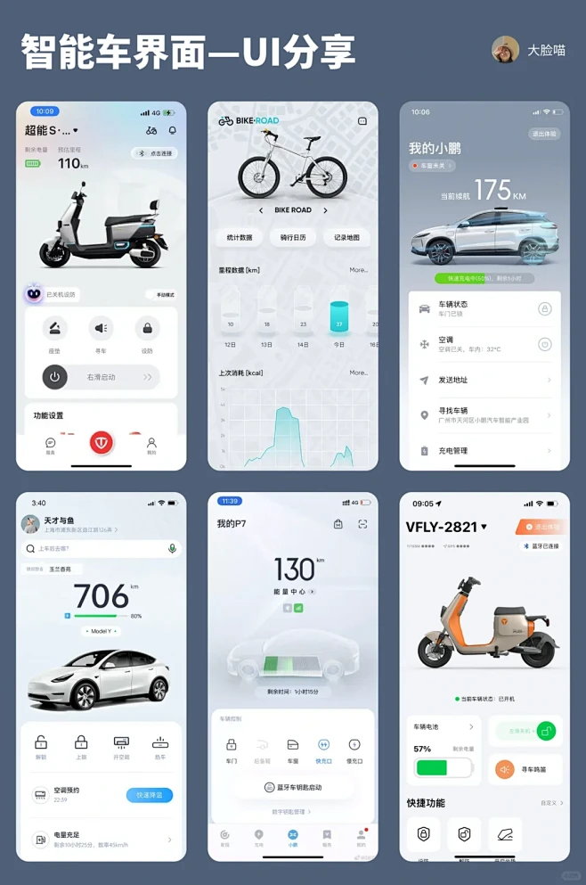 UI分享｜智能车界面设计 - 小红书