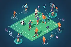 扁平风体育场立体运动插画