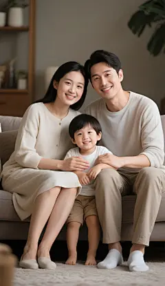 温馨的一家三口家庭全家福图片