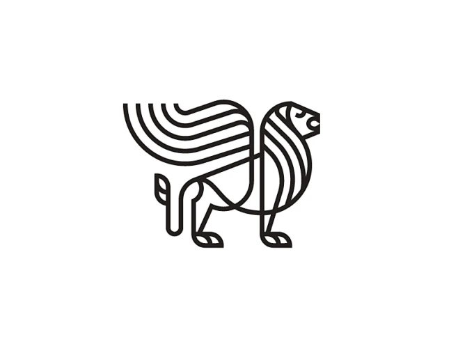 飞狮线条LOGO设计-字体传奇网（ZITICQ）-花瓣网