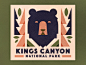 Kings Canyon leaves trees bear kings canyon texture retro vitnage travel sticker badge