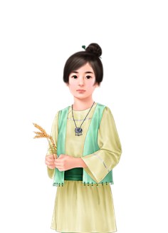 png古风手绘小孩免抠素材