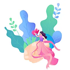 科技科幻渐变小人人物场景插画