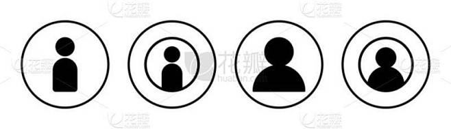 用户图标集示例。人的标志和符号。人物形象.