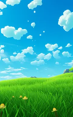 蓝天白云草地素材图片壁纸