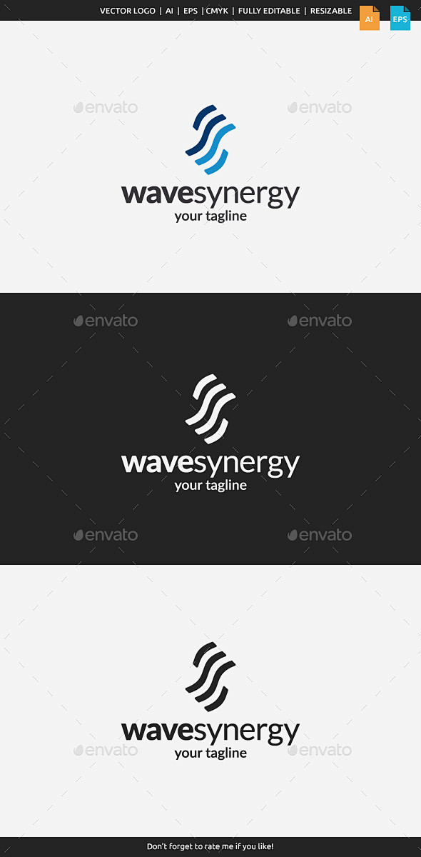 波协同标志——抽象标志模板Wave Synergy Logo - Abstract Logo Templates品牌、品牌、业务、挑战、干净 ...