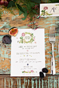 Botanical wedding menu | Photography: Anushé Low - anushe.com  Read More: http://www.stylemepretty.com/destination-weddings/2014/04/23/botanical-wedding-inspiration/