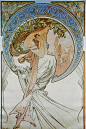 慕夏（mucha）——《四种艺术：舞蹈，绘画，诗歌，音乐》1898 ​​​