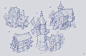 Sketches - airships and buildings, Justin Baker : just some fun sketchin
