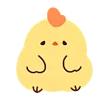 难过小鸡黄可爱手绘动态贴纸