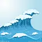蓝色海浪背景矢量素材