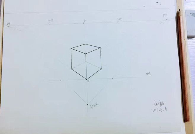 素描基础 两点透视正方体