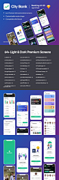 City Bank Light and Dark App UI套件，City Bank Light和Dark App UI套件_UI集合_乐分享素材网_psd素材_平面素材_png素材_免费素材_素材共享平台