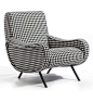Cassina Lady Iconic Collection Armchair. Lady Chic. Special version of the award-winning chair of the Lady Cassina series. It equipped with seat frame and back in steel. The padding of Cassina Lady Iconic Collection Armchair is polyurethane foam and feath