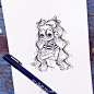 手绘卡通人物头像，手帐素材~  
ins：sarafaber ​（转）via @ins插画