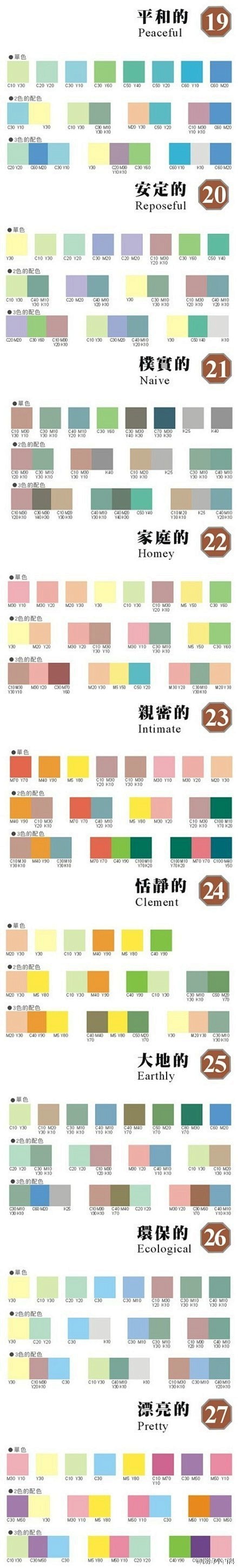 【早安！ 】超全的配色表和调色心理学！