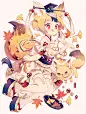 秋とキツネ