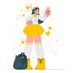 宅男宅女扁平插画矢量图设计素材