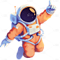 宇宙系列肌理插画宇航员贴纸