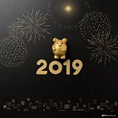 超酷 猪猪侠 兔子 素材 新年元旦节日海报平面设计