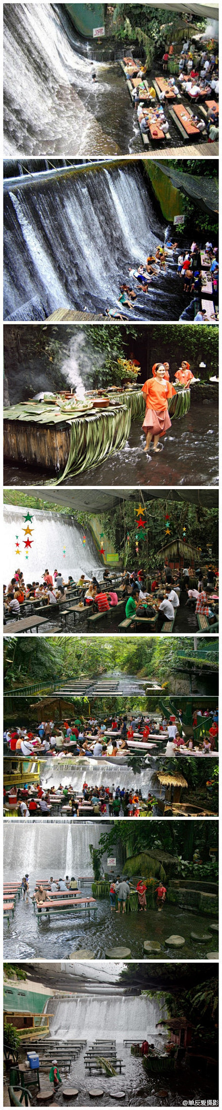 【瀑布餐厅：用餐请脱鞋】位于菲律宾吕宋岛...