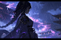 Anime 5376x3584 anime anime girls Raiden Shogun (Genshin Impact) Genshin Impact long hair braids braided hair looking away rain building wet