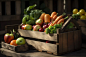 Wooden crate with vegetables | Pictures of food • Foodiesfeed • Food pictures — : Download 3000+ food images ⋆ Free food images for commercial use ⋆ CC0 license ⋆ AI-generated pictures