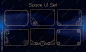 Set of Tribal User Interface Elements. Space ethnic HUD. Good for game UI. Vector Illustration EPS10