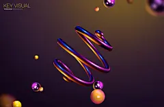 12 PSD Key Visual Design 12款未来时尚科幻抽象3D金属几何科技海报主视觉ps分层素材源文件 - UIGUI