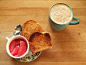 grapefruit segments, whole wheat toast with earth balance, and coffee with soy milk