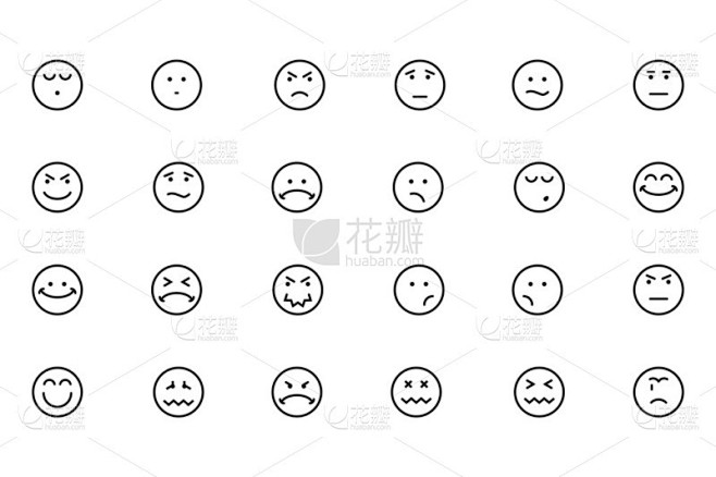 Smiley Line Vector Icons 4