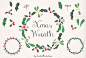 Vector Christmas Holly Wreath