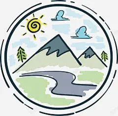 手绘风景画图章高清素材 设计图片 免费下载 页面网页 平面电商 创意素材 png素材