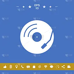 唱盘,唱片,图标,分离着色,矢量,Disk,留声机,技术,图像,插画