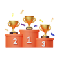 Champion Ranking 3D Illustration