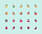 水果 蔬菜  火龙果 茄子 西瓜 葡萄 草莓 香蕉 苹果 菠萝 杨桃 图标icon源文件下载