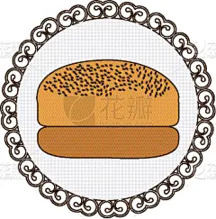 华丽的,面包,色彩鲜艳,边框,清新,食品,酵母,面粉,剪影,午餐
