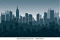 City on a background sunset of a sun - stock vector