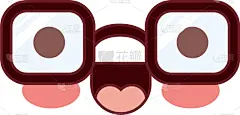 面部表情,快乐,讽刺漫画,眼镜,分离着色,可爱的,云,图像,收集,笑
