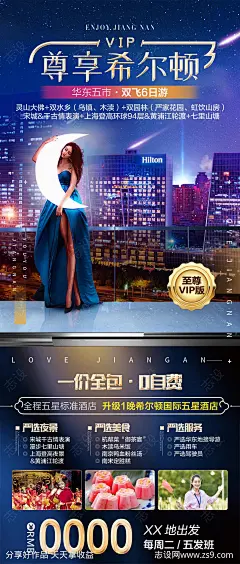 尊享希尔顿旅游海报-源文件-志设网-zs9.com