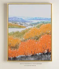 原创纯手绘风景油画欧式有框装饰画高档玄关挂画客厅沙发背景墙画-淘宝网