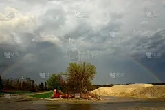 彩虹,在活动中,天空,暴风雨,水平画幅,无人,路,户外,云景,雨