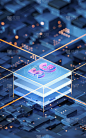 5G通信技术及电路，3d渲染。