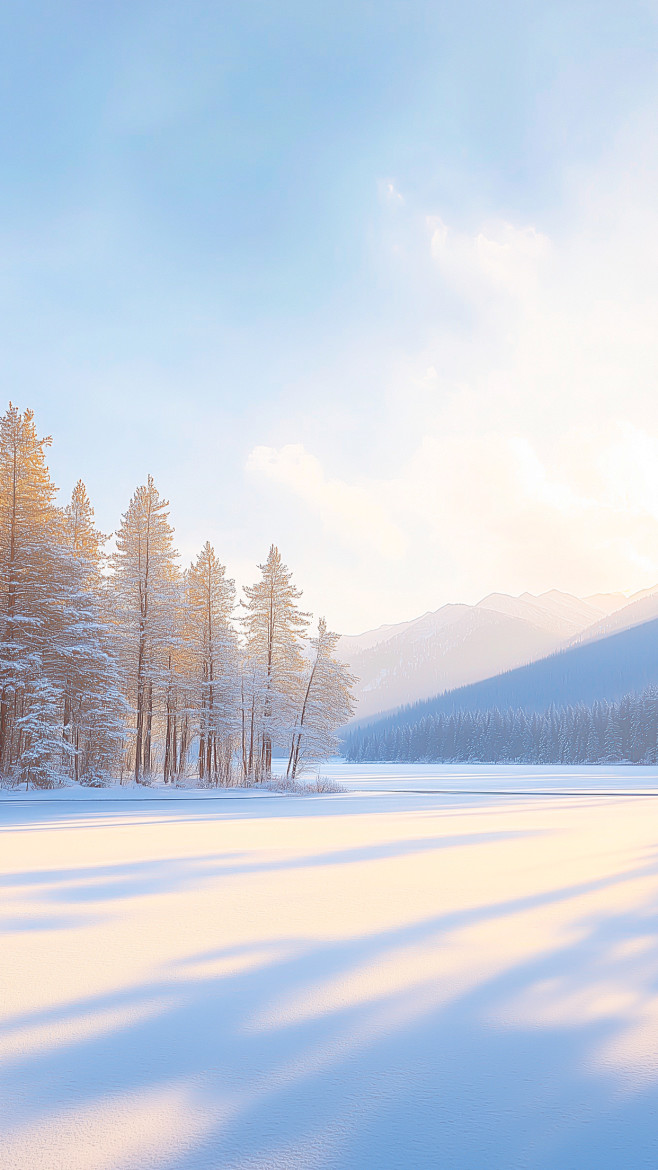 花瓣素材_冬天通用实景晚霞雪地背景_19...