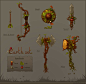 Forest set Picture  (2d, fantasy, weapons, bow, shield, sword, axe)