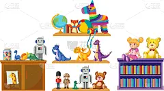 玩具,儿童,婴儿,可爱的,性格,愉悦,艺术,布置,设计