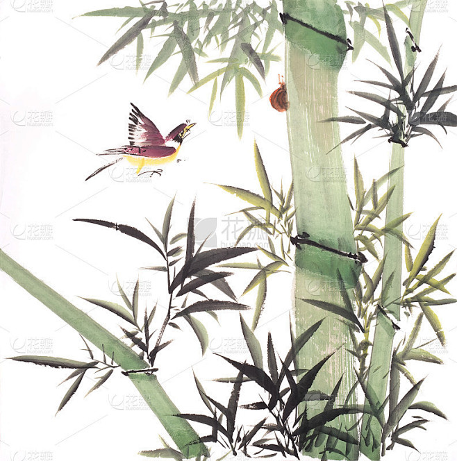 竹水墨画