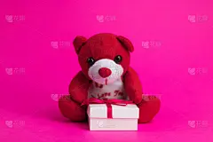 玩具,卡通,包装纸,粉色背景,泰迪熊,白色,可爱的,贺卡,二件式睡衣,哺乳纲