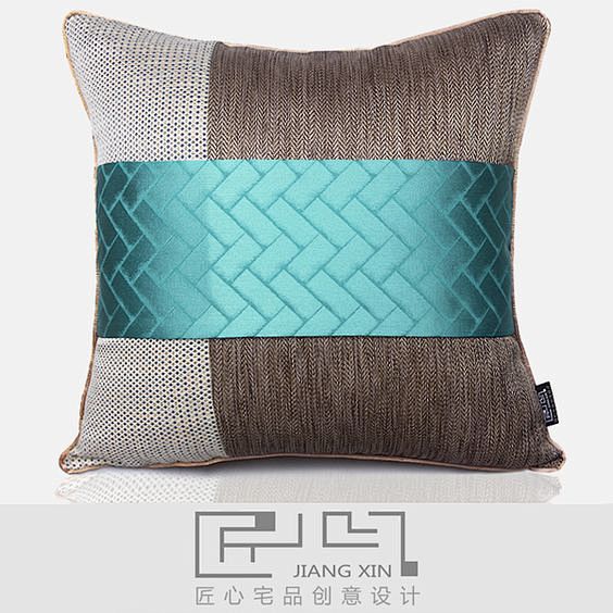 匠心宅品 现代东南亚样板房软装靠包抱枕绿...